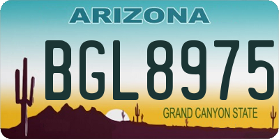 AZ license plate BGL8975