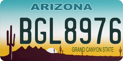 AZ license plate BGL8976