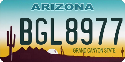 AZ license plate BGL8977