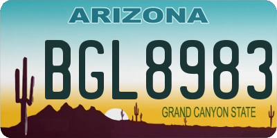AZ license plate BGL8983