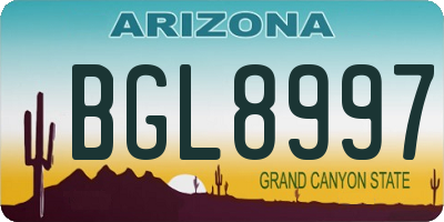 AZ license plate BGL8997