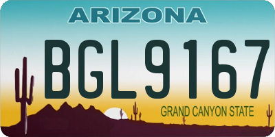 AZ license plate BGL9167