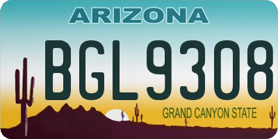 AZ license plate BGL9308
