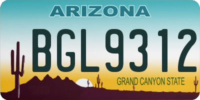 AZ license plate BGL9312