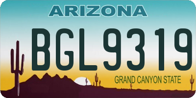 AZ license plate BGL9319