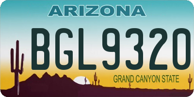 AZ license plate BGL9320