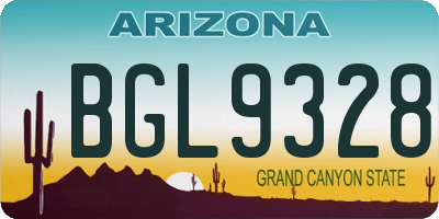 AZ license plate BGL9328