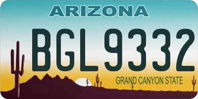 AZ license plate BGL9332