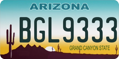 AZ license plate BGL9333