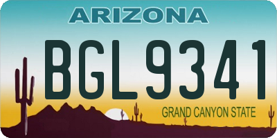 AZ license plate BGL9341