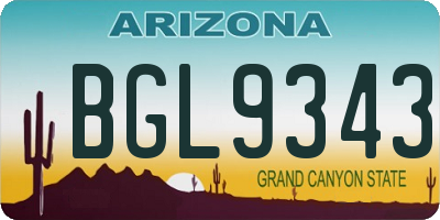AZ license plate BGL9343