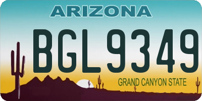 AZ license plate BGL9349