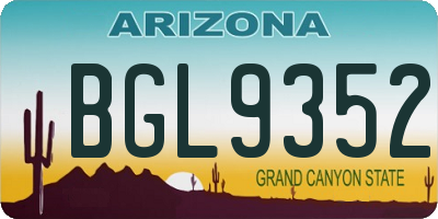 AZ license plate BGL9352