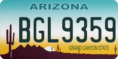 AZ license plate BGL9359