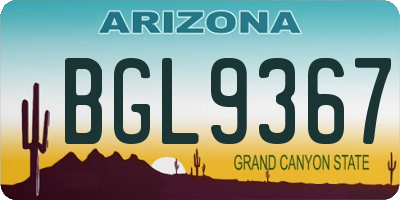 AZ license plate BGL9367