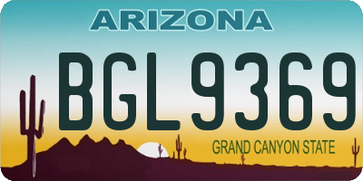 AZ license plate BGL9369
