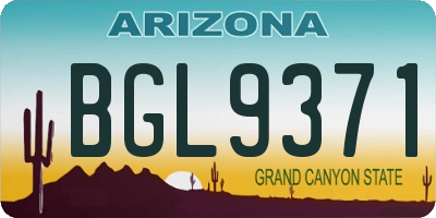 AZ license plate BGL9371
