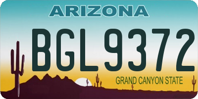 AZ license plate BGL9372