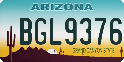 AZ license plate BGL9376