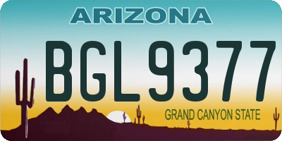 AZ license plate BGL9377