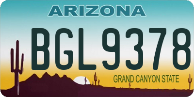 AZ license plate BGL9378