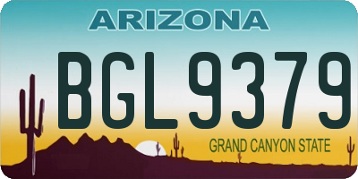 AZ license plate BGL9379