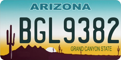 AZ license plate BGL9382