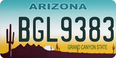 AZ license plate BGL9383
