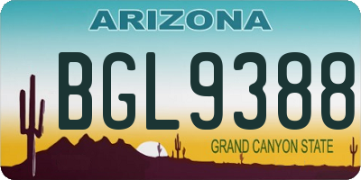 AZ license plate BGL9388