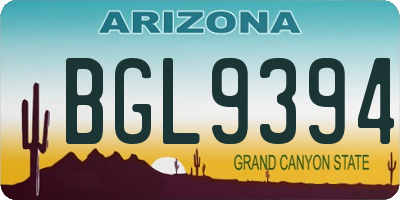 AZ license plate BGL9394