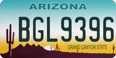 AZ license plate BGL9396