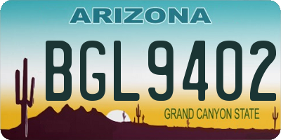 AZ license plate BGL9402