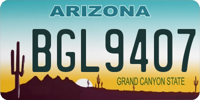 AZ license plate BGL9407