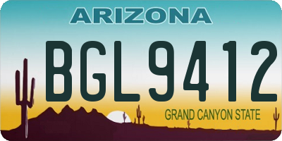 AZ license plate BGL9412