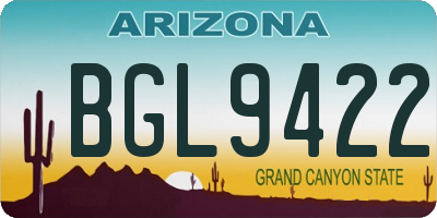 AZ license plate BGL9422