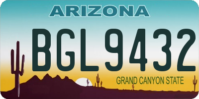 AZ license plate BGL9432