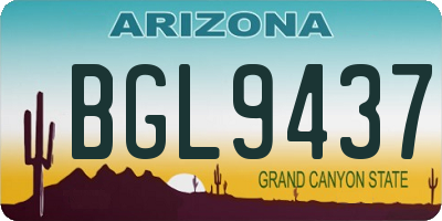 AZ license plate BGL9437