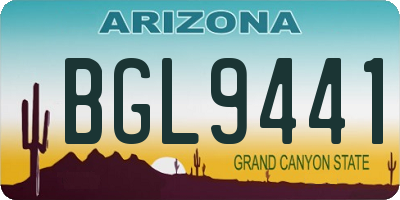 AZ license plate BGL9441