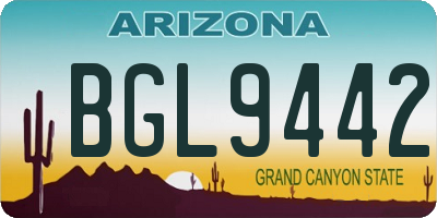 AZ license plate BGL9442
