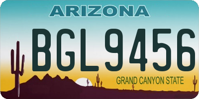 AZ license plate BGL9456