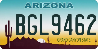 AZ license plate BGL9462