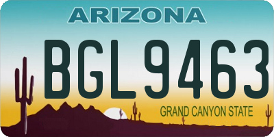 AZ license plate BGL9463