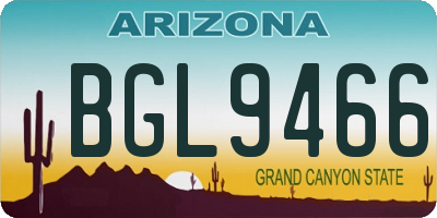 AZ license plate BGL9466