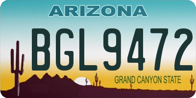 AZ license plate BGL9472