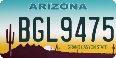 AZ license plate BGL9475
