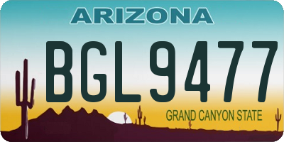 AZ license plate BGL9477