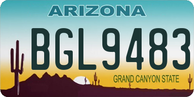 AZ license plate BGL9483