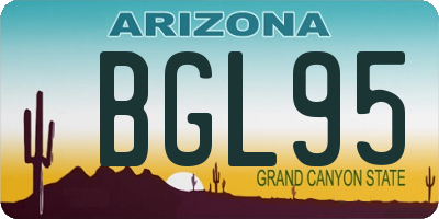 AZ license plate BGL95