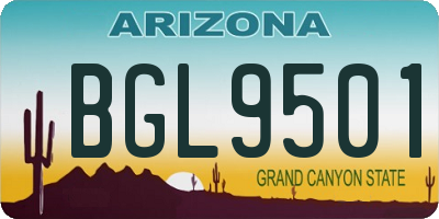 AZ license plate BGL9501