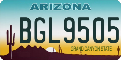 AZ license plate BGL9505